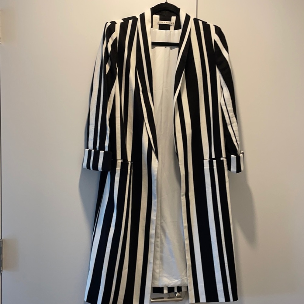 Alice + Olivia Long Stripe Jacket